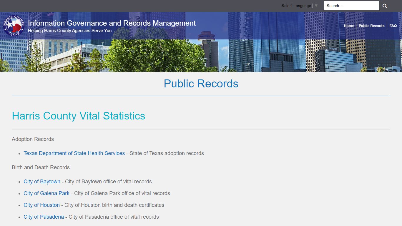 Public Records - Harris County, Texas